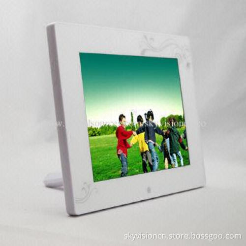 8-inch Acrylic/wooden digital photo frame with 800*600P resolution, auto copy/play HD video
